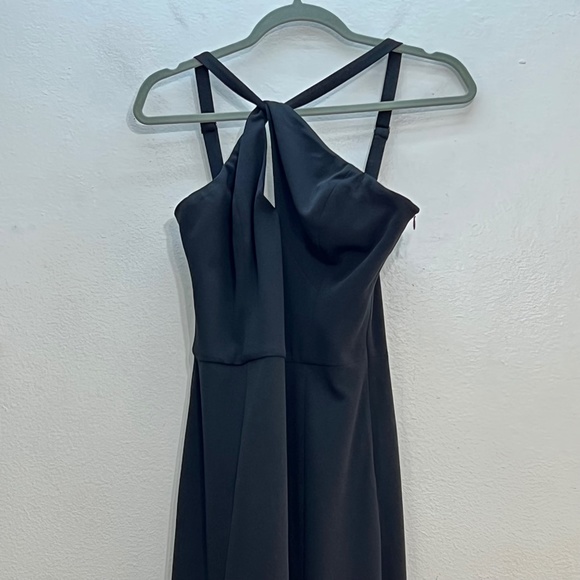 Dress the Population Ellis One Shoulder Asymmetric Keyhole Crepe Dress - Picture 3 of 11